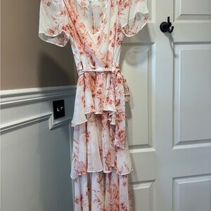 Calvin Klein Ruffled Wrap Maxi Dress - Size 8